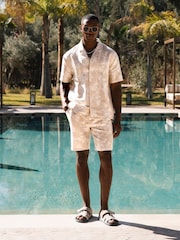 MAUVAIS Cream Kandima Floral Shorts with Linen - Image 3 of 6