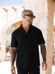 MAUVAIS Black Destino Relaxed Embroidered Shirt - Image 1 of 6
