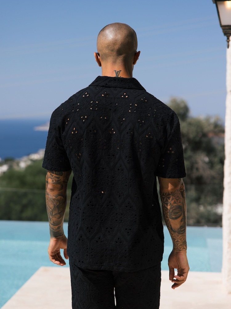 MAUVAIS Black Destino Relaxed Embroidered Shirt - Image 2 of 7 MAUVAIS Black Destino Relaxed Embroidered Shirt - Image 2 of 7