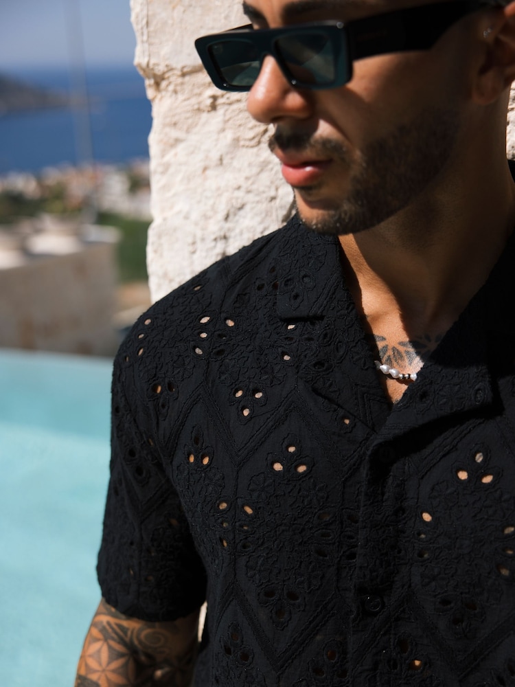 MAUVAIS Black Destino Relaxed Embroidered Shirt - Image 6 of 6