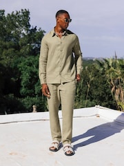 Verde - MAUVAIS Nammos Pure Linen Tailored Shirt - Imagem 5 de 7