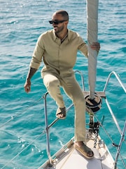 Verde - MAUVAIS Nammos Pure Linen Tailored Shirt - Imagem 6 de 7