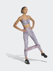 adidas Optime Essentials Workout Leopard Print Light Support Sports Bra - תמונה 2 מתוך 6