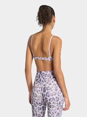 adidas Optime Essentials Workout Leopard Print Light Support Sports Bra - תמונה 3 מתוך 6