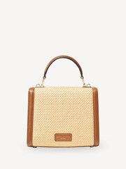 Aspinal of London Cream Mayfair Midi Raffia Bag - Image 2 of 7