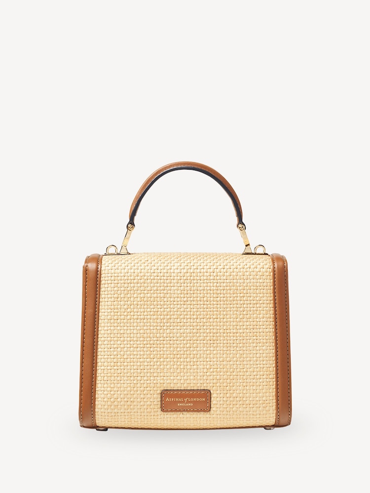 Aspinal of London Cream Mayfair Midi Raffia Bag - Image 2 of 7