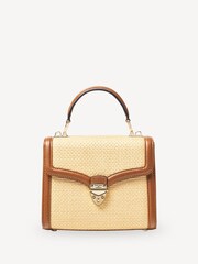 Aspinal of London Cream Mayfair Midi Raffia Bag - Image 3 of 7