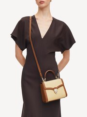 Aspinal of London Cream Mayfair Midi Raffia Bag - Image 6 of 7