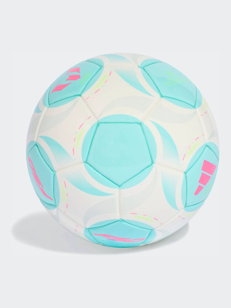 adidas White/Blue Messi Mini Football - Image 2 of 4 adidas White/Blue Messi Mini Football - Image 2 of 4