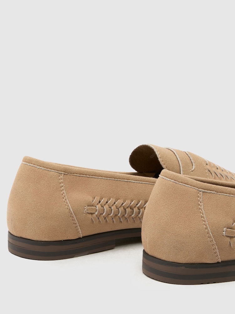 Schuh Reem Woven Brown Loafers - Image 2 of 4 Schuh Reem Woven Brown Loafers - Image 2 of 4