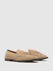 Schuh Reem Woven Brown Loafers - Image 3 of 4