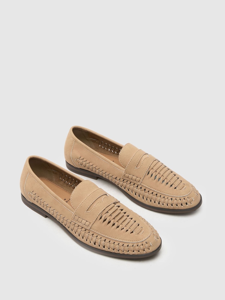 Schuh Reem Woven Brown Loafers - Image 4 of 4 Schuh Reem Woven Brown Loafers - Image 4 of 4