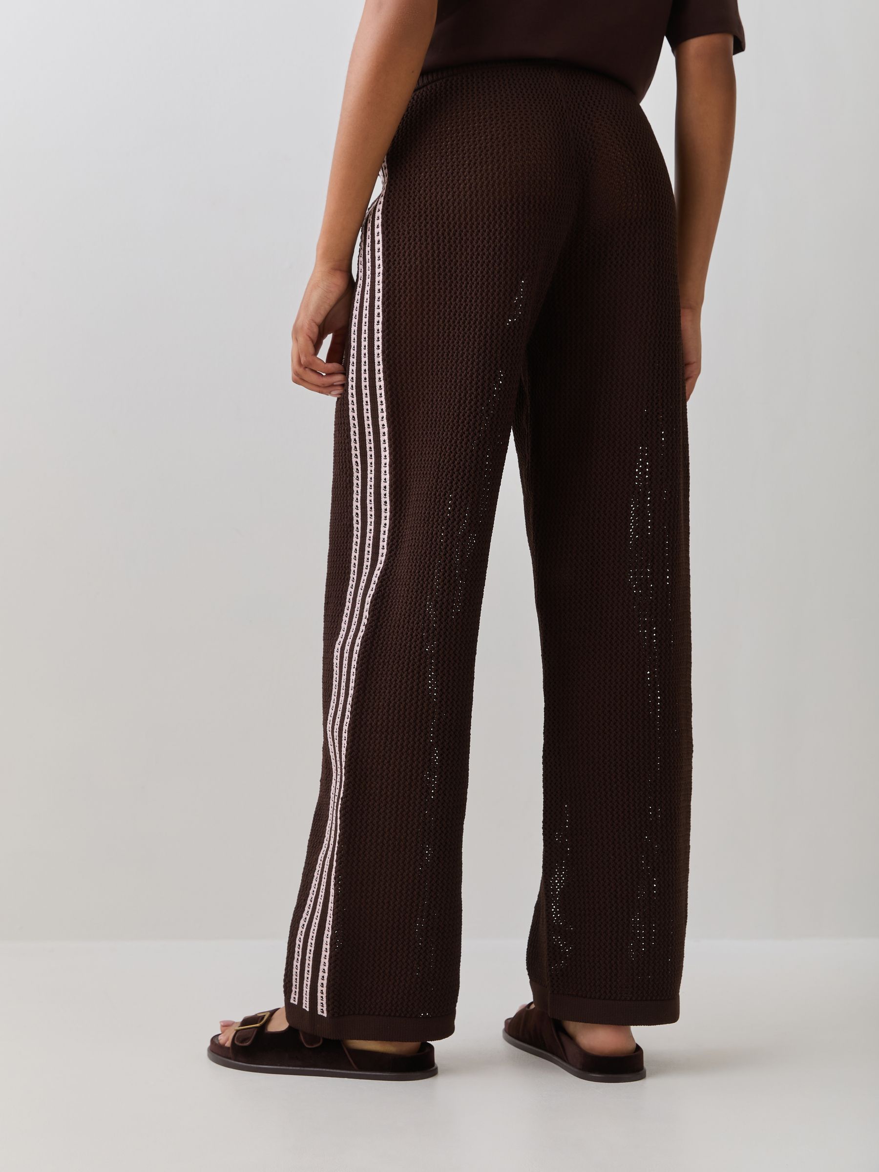 Buy adidas Originals Brown Knitted Croched Firebird Trousers from