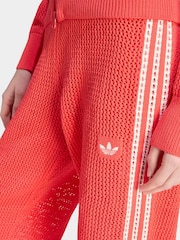 adidas Originals Red Knitted Croched Firebird Trousers - Image 4 of 6