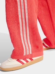 adidas Originals Red Knitted Croched Firebird Trousers - Image 5 of 6