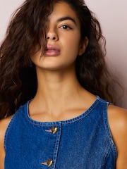 Mid Blue Denim Heart Button Through Waistcoat - Image 4 of 8