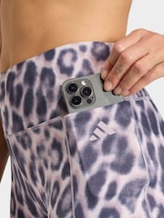 adidas Purple Optime Power Leopard Print 7/8 Leggings - Image 4 of 6