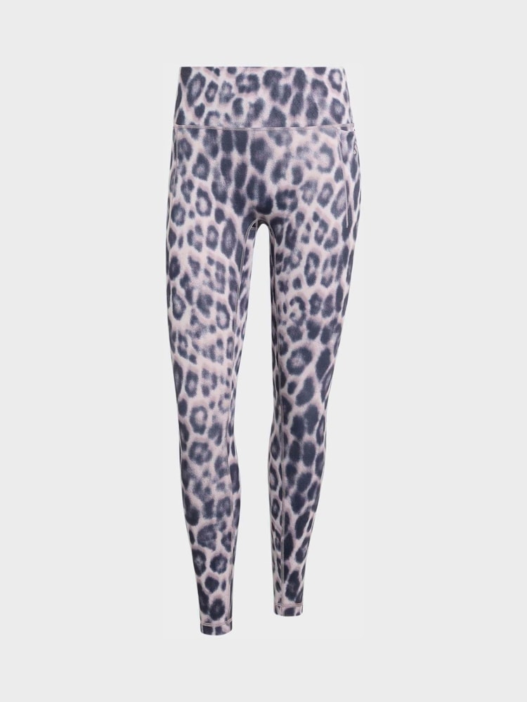 adidas Purple Optime Power Leopard Print 7/8 Leggings - Image 5 of 5