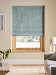 Blue Ready Made Blackout and Thermal Soft Marl Roman Blinds - Image 1 of 8