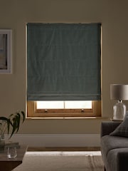 Blue Ready Made Blackout and Thermal Soft Marl Roman Blinds - Image 3 of 8