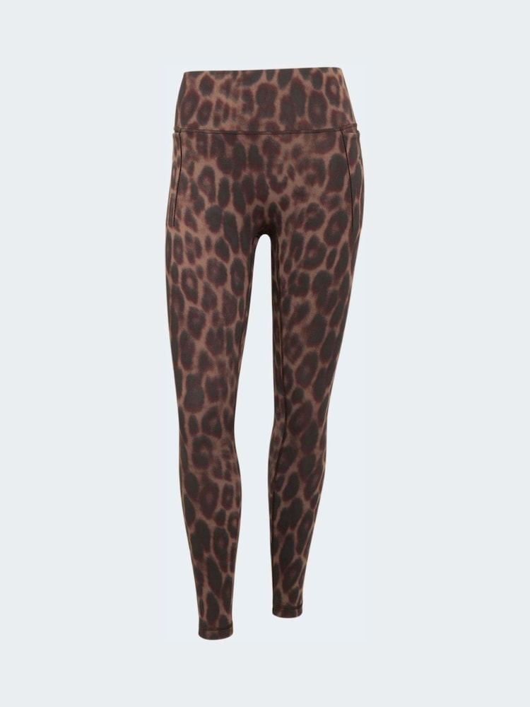 أسود - بنطلون ضيّق 7/8 طول بطبعة جلد فهد Power، تشكيلة Optime من adidas - صورة 5 من 5