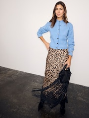 Never Fully Dressed Brown Leopard Print Lace Maeva Midi Skirt - Image 10 of 12