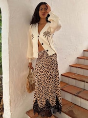 Never Fully Dressed Leopard Print Lace Maeva Midi Skirt - Bild 6 von 8