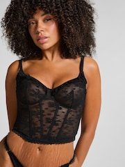 Hunkemöller Darcy Non Padded Underwired Longline Black Bra - Image 1 of 6