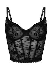 Hunkemöller Darcy Non Padded Underwired Longline Black Bra - Image 5 of 6