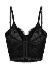 Hunkemöller Darcy Non Padded Underwired Longline Black Bra - Image 6 of 6