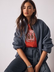 Red Embellished Match Box Short Sleeve Crew Neck Top - Image 3 of 8