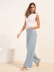 Friends Like These Mid Blue Stripe Everyday Wide Leg Jeans - Image 2 of 4