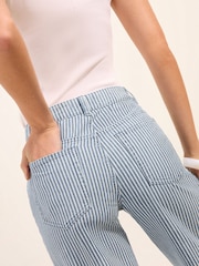 Friends Like These Mid Blue Stripe Everyday Wide Leg Jeans - Image 4 of 4