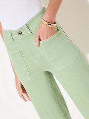 Friends Like These Pistachio Green Wide Leg Cropped Jeans - Image 3 of 5