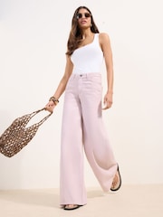 Friends Like These Lilac Purple Wide Leg Palazzo Denim Jeans - Image 1 of 5
