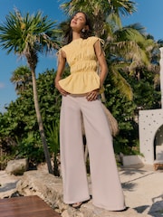 Friends Like These Lilac Purple Wide Leg Palazzo Denim Jeans - Image 2 of 5