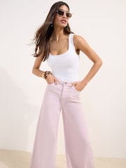 Friends Like These Lilac Purple Wide Leg Palazzo Denim Jeans - Image 4 of 5