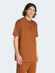 adidas Brown ALL SZN T-Shirt - Image 1 of 6