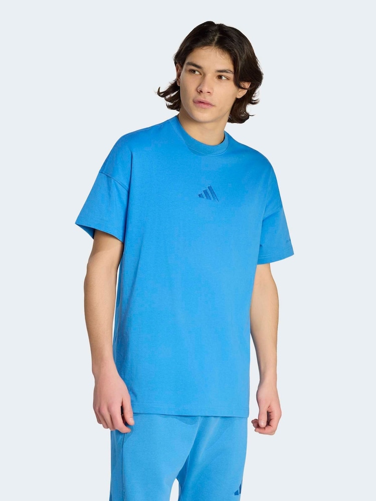 adidas Blue ALL SZN T-Shirt - Image 1 of 6 adidas Blue ALL SZN T-Shirt - Image 1 of 6