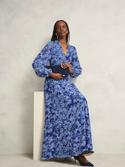 Hobbs Blue Petite Thea Dress - Image 4 of 5
