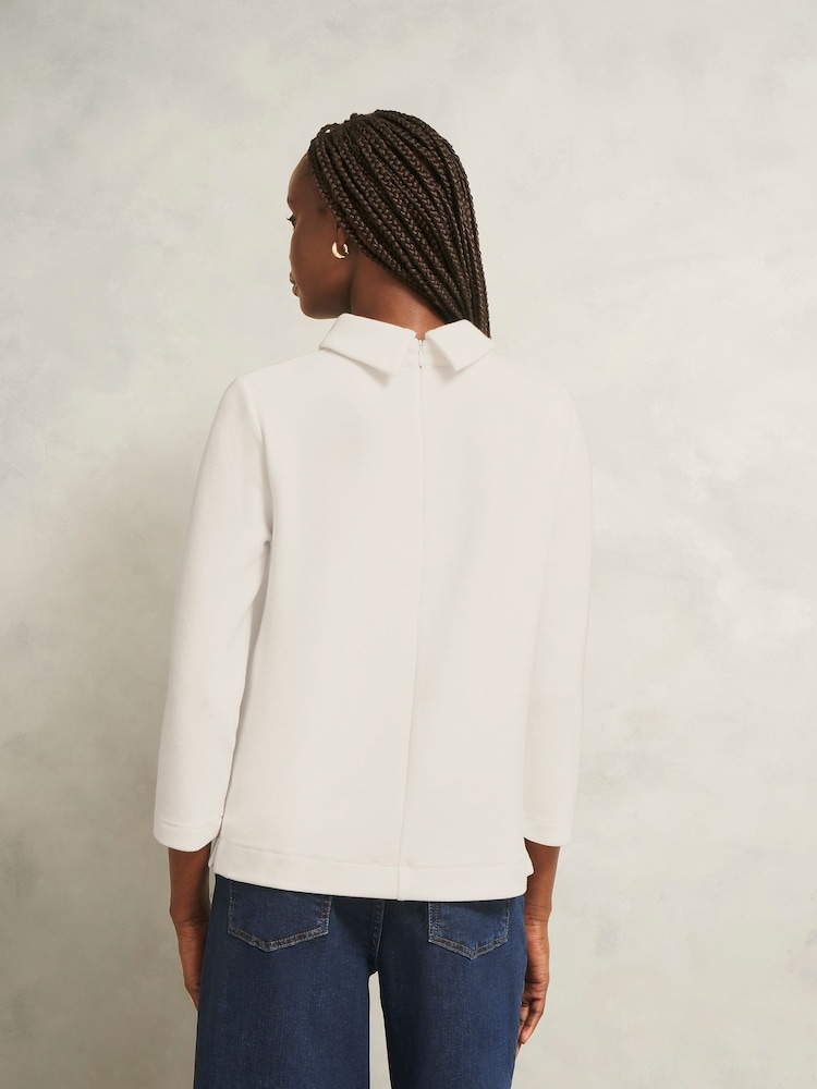 Hobbs Ivory Nina Satin Blouse - Image 2 of 3 Hobbs Ivory Nina Satin Blouse - Image 2 of 3