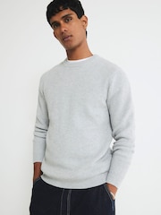 River Island Grey Slim Fit Ribbed Crew Neck Jumper - Image 3 of 4
