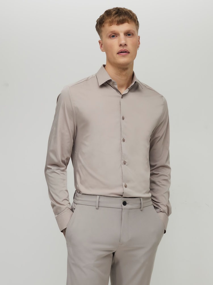River Island Muscle Fit Tech Stretch Shirt - Bild 1 von 4