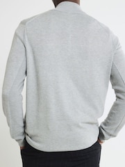 River Island Grey Slim Fit Smart Viscose Half Zip Jumper - Image 4 of 4