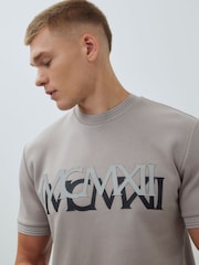 River Island Grey Slim Fit Scuba MCM T-Shirt - Image 3 of 4