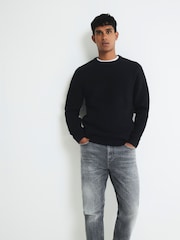 River Island Slim Fit Ribbed Crew Neck Jumper - Imagem 1 de 1