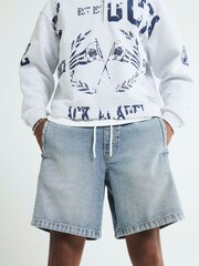 River Island Regular Fit Pull On Denim Shorts - Imagem 1 de 4