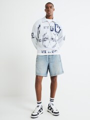 River Island Regular Fit Pull On Denim Shorts - Imagem 2 de 4