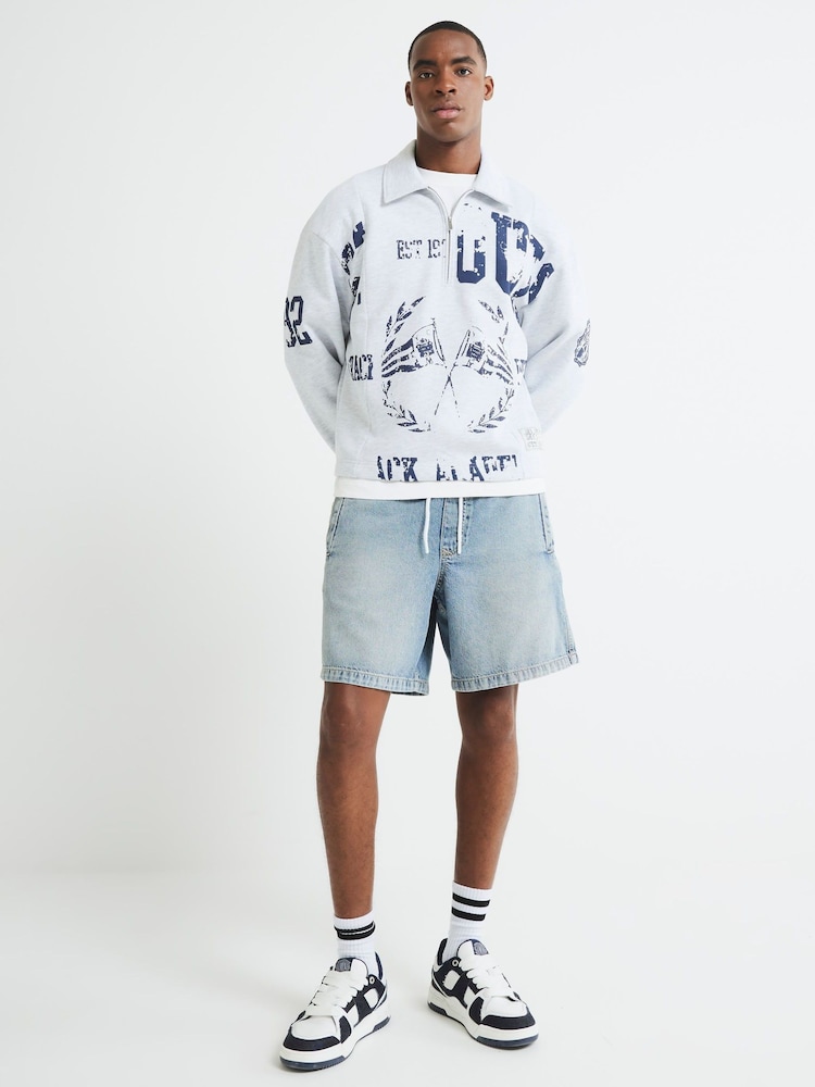 River Island Regular Fit Pull On Denim Shorts - Imagem 2 de 4
