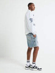 River Island Regular Fit Pull On Denim Shorts - Imagem 3 de 4
